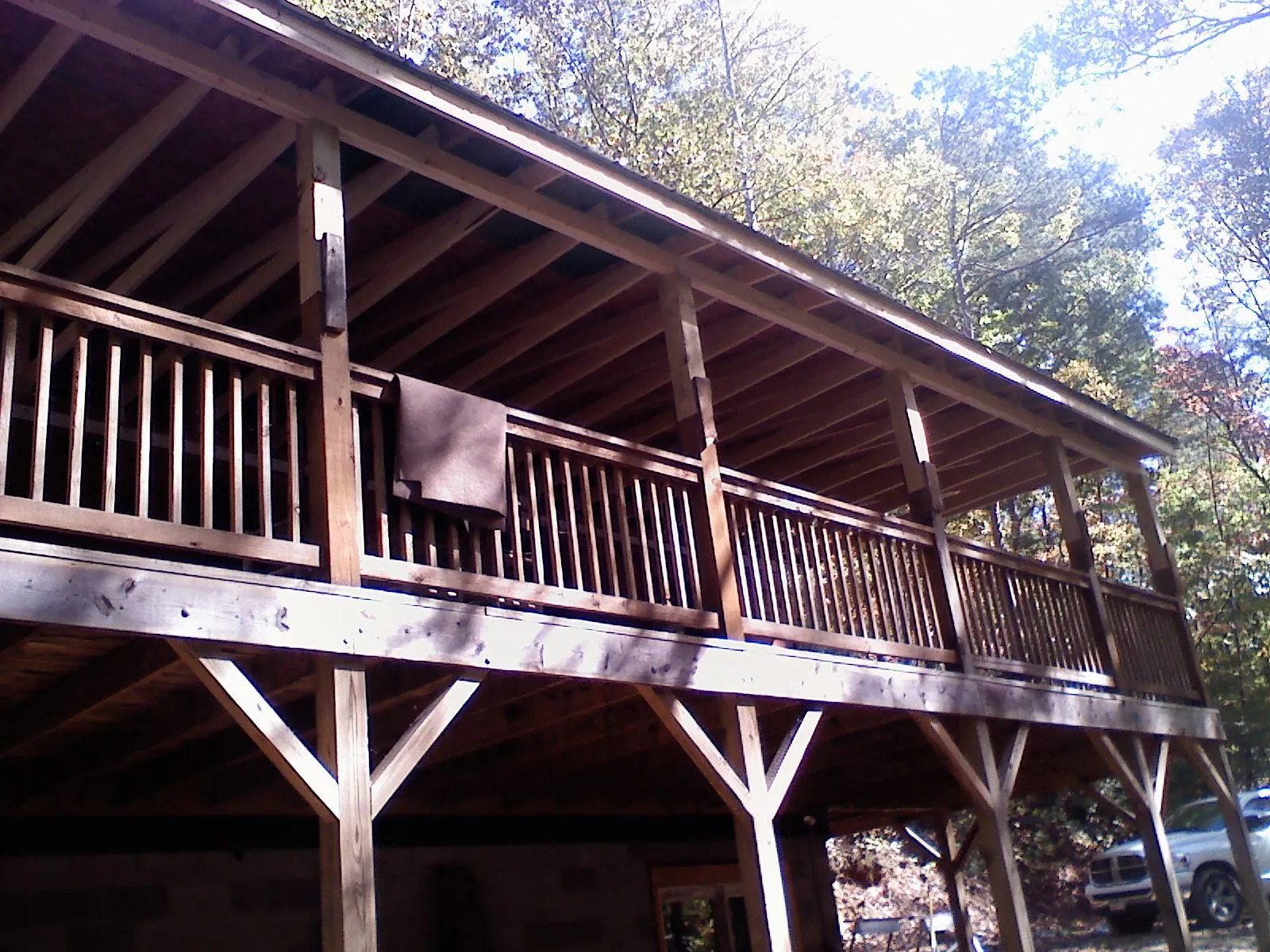 Timber framing under a new elevated porch and deck — Roof Leak Repair in Weimar by Roofing Brothers